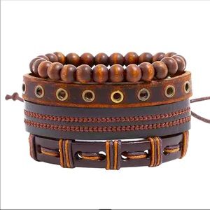 🐘 Men’s Genuine Leather layered Bracelet